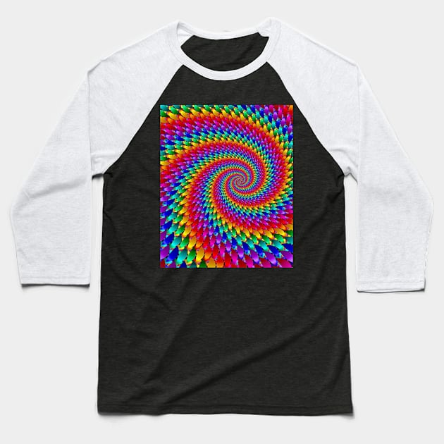 Colored Spiral Baseball T-Shirt by Sauher